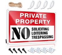 SWFG Targa in latta retrò con scritta "Private Property No Trespassing", cartello "No Loitering", cartello in latta per casa, bar, decorazione per la casa e il bar, decorazione per la grotta dell'uomo