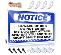 SWFG Targa in metallo divertente con avviso Beware of Dog Do Not Enter My Dog May Attack, targa decorativa per camera da letto per ragazzi e ragazzi (20 x 30 cm)