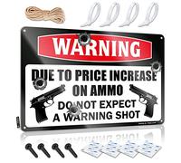 SWFG Targa retrò in latta con scritta in lingua inglese "Warning Because to Price increase of munizioni", decorazione per la casa e il bar, decorazione per la grotta dell'uomo (20