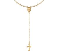 swglcowo Collana con croce Vergine Maria, placcata in oro e argento, delicata croce sacra religiosa, rosario religioso, collana con ciondolo a Y Lariat, per donne e uomini, protezione cristiana
