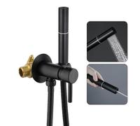 SWHC Doccia per Bidet Portatile 2 Funzioni, Doccetta per Bidet WC in Ottone con Miscelatore Bidet ad Acqua Calda e Fredda, Rubinetti per Bidet con Supporto Flessibile 1,2m e Nastro Sigillante