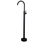 SWHC Rubinetto per Vasca Freestanding, Rotazione a 360° Rubinetto per Vasca da Terra Maniglia Unica Rubinetto Vasca da Bagno Freestanding Ottone Rubinetto Bagno Nero