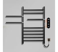 SWHC Scaldasalviette Elettrico 250 W,Display LED, Timer, Certificazione IPX4,Radiatore Elettrico Basso Consumo,Funzionamento Silenzioso,Acciaio al Carbonio,85 X 52 Cm (Nero)