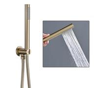 SWHC Soffione Doccia in Ottone, Doccetta per Doccia a Alta Pressione Risparmio Idrico, Doccia a Mano Anticalcare con Flessibile 1,2m e Supporto in Ottone per Bagno, Vasca, Universale G1/2