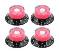 Swhmc Manopole di controllo per chitarra Les Paul LP - Set di 4 manopole di controllo per chitarra Les Paul LP, nero e rosso