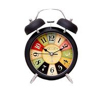 SWHONG Vecchia Sveglia Quarzo Stile Comodino Sveglia Campanelli Gemelli Alto Volume Sveglia Ideale Comodini Uffici Sveglia Viaggio Multicolore