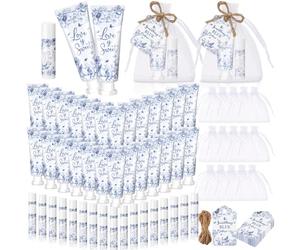 Swiffen 48 set di crema per le mani e balsamo per le labbra "Something Blue Before the Hen Night", regalo di nozze, lozione per le mani e balsamo per le labbra in formato da viaggio, accessori P