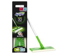 Swiffer 3D Clean Starter Kit Scopa Lavapavimenti (1 Scopa Lavapavimenti + 4 Ricambi A Secco + 2 Ricambi Per Scopa Lavapavimenti)
