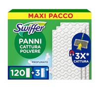 Swiffer Dry, Ricarica Microfibra Catturapolvere, 120 Panni+3 Lavapavimenti