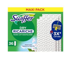Swiffer Dry, Ricariche Microfibra Catturapolvere, 36 Panni Profumati