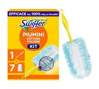 Swiffer Duster Piumini Cattura Polvere, 1 Manico e 7 Piumini, Cattura e Intrappola Polvere e Sporco, Raggiunge I Punti più Difficili della Casa, Maxi Formato
