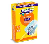 Swiffer Duster Starter Kit (1 manico e 4 ricariche), cattura e blocca 3 volte più polvere e capelli rispetto a un tradizionale spolverino