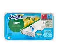 Swiffer Lavapavimenti Wet, 20 Panni Umidi, Limone, Pulizia Igienica Profonda, Rimuove Sporco e Batteri, per Tutti i Tipi di Pavimenti, Maxi Formato, Panni con 36% di Fibre Naturali