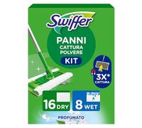 Swiffer Panni Catturapolvere, 1 Scopa + 16 Dry + 8 Wet.
