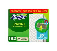 Swiffer Panni Catturapolvere, 192 Panni Microfibra Dry, Profumo Ambi Pur, Panni Cattura Polvere e Sporco, Ottimo per Tutti i Tipi di Pavimenti e per I Peli Di Animali, Fino al 95% di Allergeni in Meno