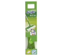 Swiffer Starter Kit Scopa con 8 Panni Catturapolvere e 3 Panni Umidi