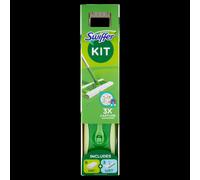 Swiffer Starter Kit Scopa con 8 Panni Catturapolvere e 3 Panni Umidi