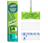 Swiffer Sweeper Dry + Wet Kit di pulizia per pavimenti multiuso con panni resistenti, include 1 mocio, 19 ricariche