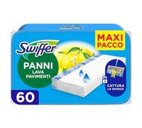 Swiffer Wet Lavapavimenti, 60 Panni Umidi, Limone, Maxi Formato, Lava Pavimenti, Pulizia Igienica Profonda, Rimuove Sporco e Batteri, per Tutti I Tipi di Pavimenti