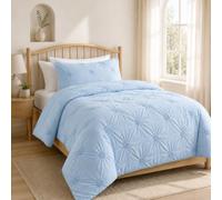Swift Home Premium Bedding Set Collection 2 pezzi increspato 3D floreale pintuck Comforter Set - Baby Blue, Twin/Twin XL