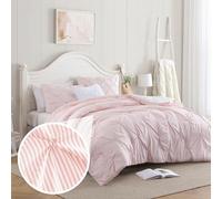 Swift Home Twin/Twin XL Peach Pink 2 pezzi Alternative Comforter Set biancheria da letto Pom Pom per tutte le stagioni, lavabile in lavatrice