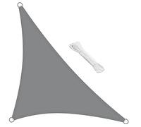 swift Tenda parasole, 3 m x 3 m x 4,25 m, impermeabile, ad angolo retto, triangolare, in poliestere PES, 98% blocco UV, 3 x 3 x 4,25 m, per giardino, esterno, patio, con corde gratuite, grigio chiaro