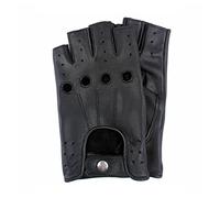 Swift Wear Guanti da uomo senza dita in pelle, senza dita, per guida, fitness, moto, ciclismo, sfoderati, di alta qualità, ideali per guida, moto (M, nero)