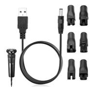 Swiftctrl Cavo di Carica USB 5V Universale - Compatibile con Rasoi e Tagliacapelli Remington, Norelco, Braun - 6 Adattatori e Set di Carica Rapida - Con Adattatore USB