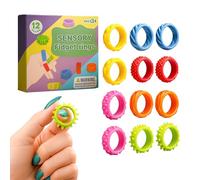 Swiftctrl Fidget Ring Toys 12 pezzi - Anelli antistress per bambini e adulti in autismo, ADHD e ansia - Anelli tattili a sensore, estensibili, lavabili, silenziosi, a scuola e a casa