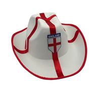 SwiftPick Home Cappello da cowboy dell'Inghilterra, per tifosi di calcio, mondiali, Euro, rugby, cricket, eventi patriottici, festa di San Giorgio, rosso e bianco, unisex, taglia unica