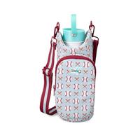 Swig Life Borsa a tracolla per bottiglia d'acqua, porta bottiglia d'acqua con tracolla regolabile, borsa per il trasporto con tasca per telefono con cerniera, contiene 1,020 g (corsa a casa)