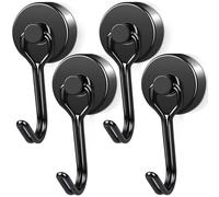 swihorab Magnethaken Extra Stark Ganci magnetici extra resistenti, 4 ganci magnetici al neodimio da 20 mm ganci magnetici girevoli, ganci in metallo antiruggine per la cucina Schwarz Neodym Magnete