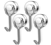swihorab Magnethaken Extra Stark Gancio magnetico extra forte, gancio magnetico al neodimio da 20 mm portata 15 kg, gancio magnetico girevole, gancio in metallo antiruggine, 4p Magnete Haken