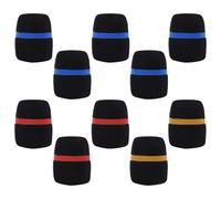 Swiixxer 10 Pezzi Microfono Portatile da Palco Antivento Schiuma Mic Cover Karaoke Nero