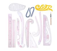 Swiixxer 13PZ Righello per Cucire Righello per Curva Francese Set Tappetino per Taglio Yardstick Manicotto per Taglio Curvo Francese Strumento per Cucire Righello