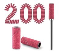 Swiixxer 200 Pezzi di Punte per Trapano per Unghie Piccoli Nastri Abrasivi con Punta per Mandrino da 3,1 Mm, Mini per Unghie A Grana Fine 180 Nastri Abrasivi