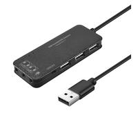 Swiixxer 3 Porte USB 2.0 Hub External 7.1Ch Scheda Audio Auricolare Microfono Adattatore per PC Nero