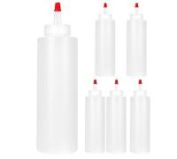 Swiixxer 6PC Bottiglie per Condimenti Squirt Squeeze per Salse - 16 Once - Contenitori Perfetti per Ketchup, Barbecue, Salse, Sciroppo