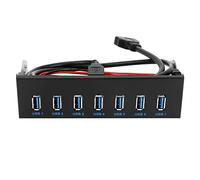 Swiixxer 7 Porte USB 3.0 Hub 5 GBS 5,25 Pollici CD-Rom Drive bay CD Rom Pannello Anteriore per Case del Computer + USB 3.0 19-Pin Header a Tipo A Dual Chip PCI-E 1X PCI-E 16X