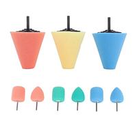 Swiixxer 9PZ 1/4 Pollici Cono per Lucidatura e Lucidatura nel Spugna con Gambo per Cura del della Ruota Automobilistica, Sfera di Lucidatura Lucidante per Metallo