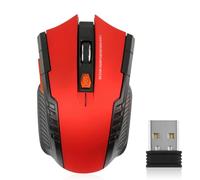Swiixxer Mouse Wireless Mouse Ottici da 2,4 GHz con Ricevitore USB Mouse da Gioco 1600 DPI per Computer Accessori Laptop Rosso