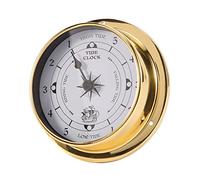 Swiixxer Orologio Delle Maree, Tester un Parete con Guscio nel Rame Marino per Stazione Meteorologica, Barca da Appendere al Muro con Orologio Delle Maree, 115 Mm