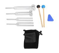 Swiixxer Set di 4 diapason (128 Hz, 256 Hz, 512 Hz, 528 Hz) con accordatore per suono, strumenti vibranti