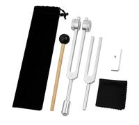 Swiixxer Set di Diapason da 528 HZ per Chakra Curativi OM136,1 Hz per la Riparazione di Strumenti di Guarigione del Suono con Supporto per Diapason, Facile da Usare, A