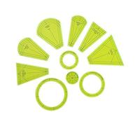 Swiixxer Set di Modelli per Quilting Dresda, Righello per Cucito Patchwork, Strumento per Patchwork, Modello di Righello per Cucito Fai da Te (10 Pezzi)