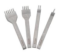 Swiixxer Set di Scalpelli per Allacciatura Set di Utensili Artigianali nel Pelle DIY 4Mm Diamante Punzonatrici per Cuoio 1/2/4/6 Foratura Foratura Strumenti per Cucire