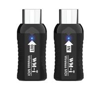 Swiixxer Trasmettitore Ricevitore Audio per Chitarra Wireless Midi Ricaricabile Adattatore Midi Wireless per Tastiera di Pianoforte Digitale