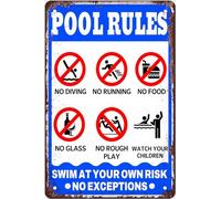 Swim At Your Own Risk No Exceptions Targa In Latta Resistente Uv Cartello In Metallo Decorazione Targhe In Latta Per Bar Pub Esterno 20X30Cm