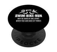 SWIM BIKE RUN Triatleta Perché essere bravi in uno sport? Triathlon PopSockets PopGrip Adesivo