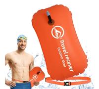 Swim Buoy For Open Water - Multicolor Swim Safety Float And Drybag | Pool Buoy With Adjustable Waist Belt, Single Air Drypouch Portable For Swimmer Athlete Open Water